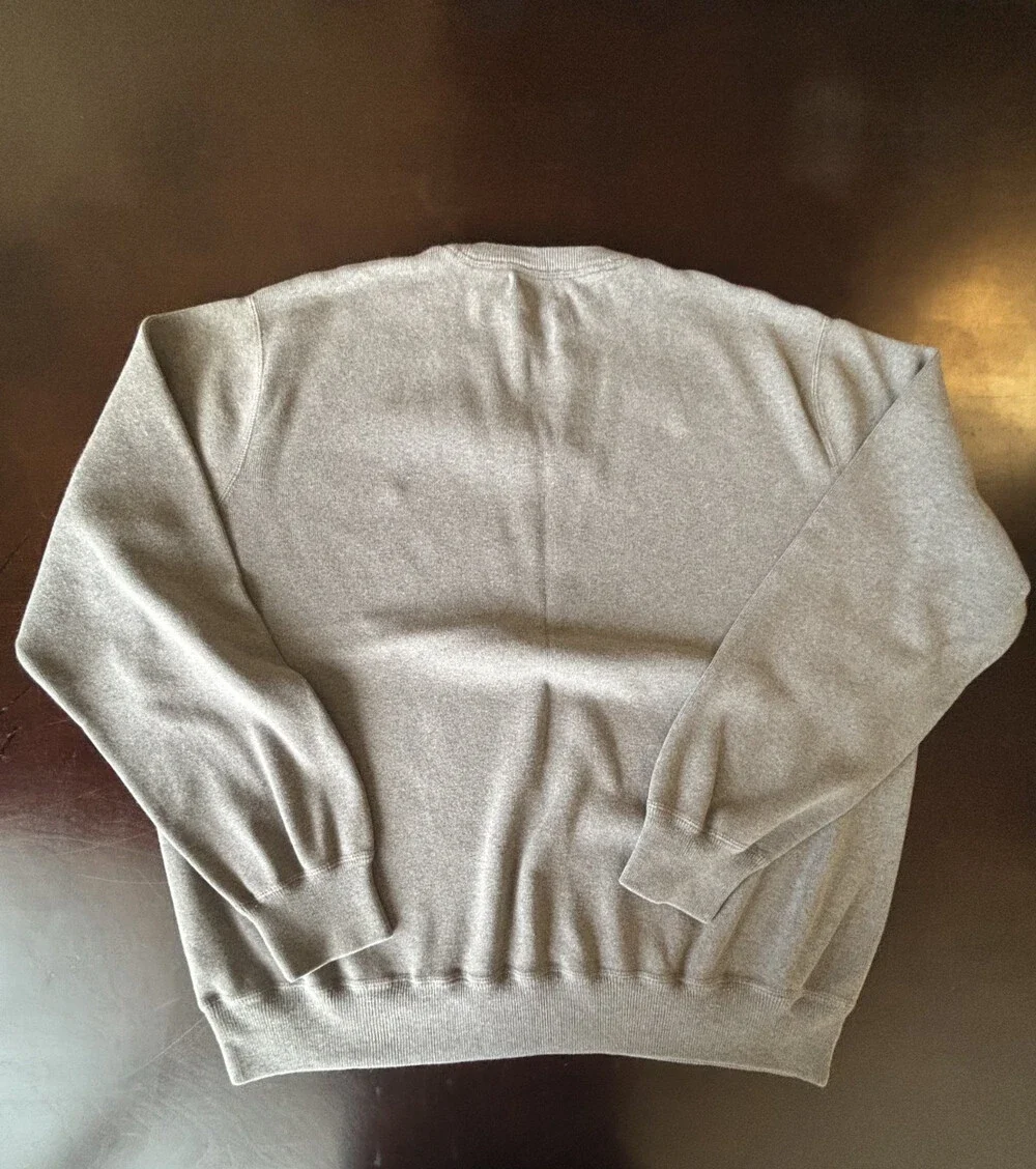 POLO RALPH LAUREN Sweater Mens XXL Gray Crewneck Pullover Logo 100% Cotton